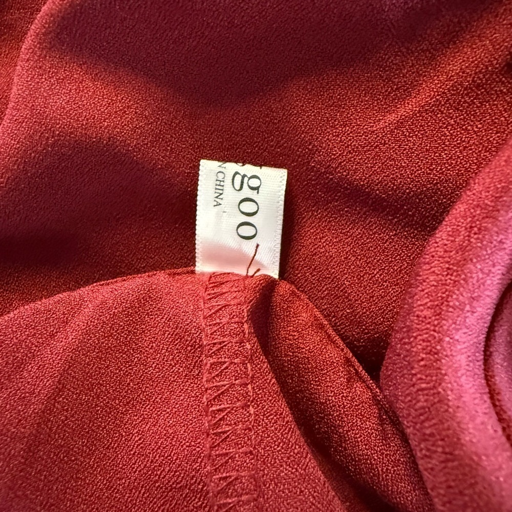 Nagoo Women’s Burgundy Red Ruffled Wrap Dress Size S - Picture 12 of 13